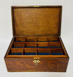 ANTIQUE OAK COLLECTOR'S BOX