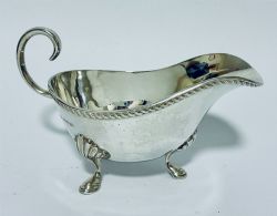 ANTIQUE SILVER SAUCE BOAT