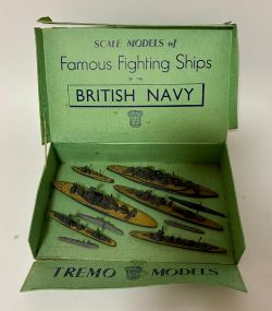 SET OF TREMO SCALE MODELS OF FIGHTING SHIPS