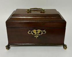 GEORGE III MAHOGANY TEA CADDY
