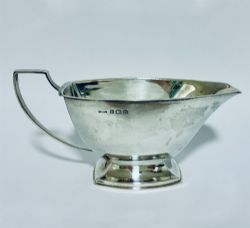 ART DECO SILVER SAUCE BOAT