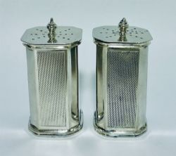PAIR OF ANTIQUE SILVER PEPPER POTS