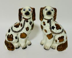 PAIR OF VICTORIAN STAFFORDSHIRE DOGS