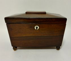 ANTIQUE ROSEWOOD TEA CADDY