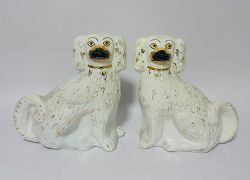 PAIR OF ANTIQUE STAFFORDSHIRE DOGS
