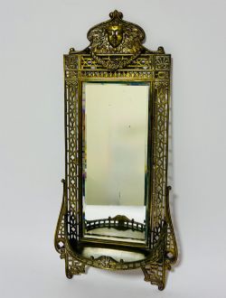 ANTIQUE BRASS WALL MIRROR