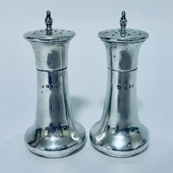 PAIR OF ANTIQUE SILVER PEPPER POTS