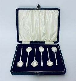 SET OF 6 ANTIQUE SILVER COFFEE SPOONS