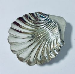 ANTIQUE SILVER SHELL BUTTER DISH