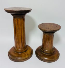 PAIR OF ANTIQUE OAK DISPLAY STANDS