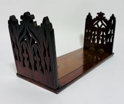 VICTORIAN GOTHIC STYLE WALNUT BOOK SLIDE