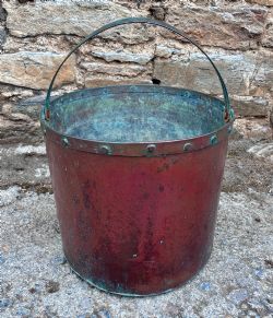 ANTIQUE RIVETED COPPER BUCKET