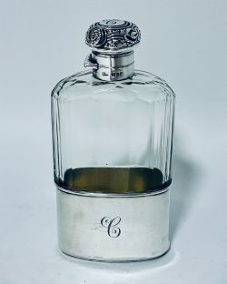 ANTIQUE SILVER HIP FLASK