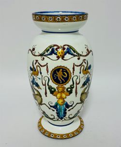 ANTIQUE GIEN FRENCH FAIENCE VASE