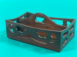 AN ANTIQUE ROSEWOOD DESK TIDY