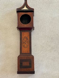 ANTIQUE TREEN GEORGIAN POCKET WATCH HOLDER SHAPE OF GRANDFATHER CLOCK