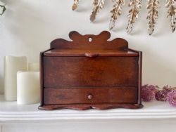 AN ANTIQUE CANDLE BOX WITH DRAWER