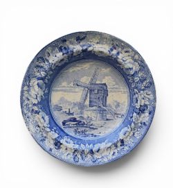 STAFFORDSHIRE POTTERY DISH POWDER MILL HASTINGS C 1820
