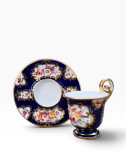 COALPORT PORCELAIN CABINET CUP AND SAUCER C 1820