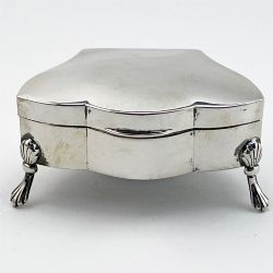 PLAIN RECTANGULAR STERLING SILVER JEWELLERY OR TRINKET BOX