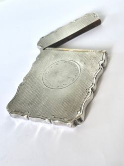 VICTORIAN SILVER CALLING CARD CASE GEORGE UNITE BIRMINGHAM 1895