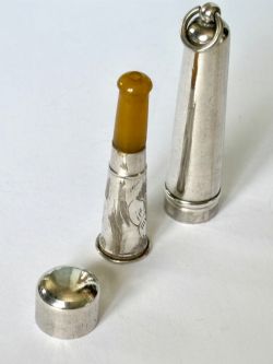 GEORGE V WWI STERLING SILVER CHEROOT HOLDER CASE BIRMINGHAM 1919 FRANCIS WEBB