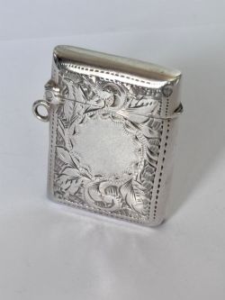 ANTIQUE VICTORIAN SILVER VESTA CASE ROBERT PRINGLE CHESTER 1900