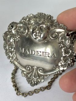 GEORGE III SILVER MADEIRA DECANTER LABEL DIGBY SCOTT BENJAMIN SMITH LONDON 1805
