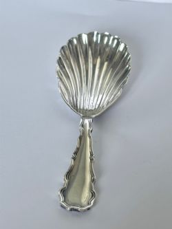 GEORGE V SILVER CADDY SPOON LEE WIGFULL SHEFFIELD 1910 SHELL BOWL