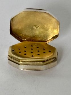 GEORGE III SILVER GILT OCTAGONAL VINAIGRETTE JOSEPH WILLMORE BIRMINGHAM 1807