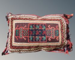ANTIQUE BAG FACE CUSHION HAND WOVEN