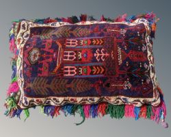 ANTIQUE BAG FACE CUSHION HAND WOVEN