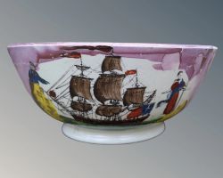 SHARE SUNDERLAND PINK LUSTRE BOWL MARITIME