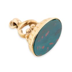 9CT GOLD BLOODSTONE FOB