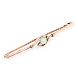 9CT GOLD OPAL BAR BROOCH