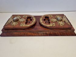 BETJEMANNS PATENT WALNUT BRASS MOUNTED BOOK SLIDE C1870