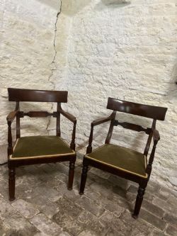 PAIR OF REGENCY MAHOGANY ELBOW CHAIRS