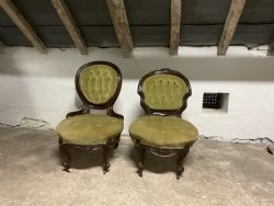 TWO VICTORIAN MAHOGANY BEDROOM NURSING CHAIRS
