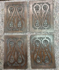 SET FOUR 18TH CENTURY CARVED OAK PANELS