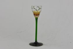 A THERESIENTHAL FLORAL ENAMELLED CORDIAL GLASS