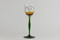 A THEREISENTHAL FLORAL ENAMELLED WINE GLASS