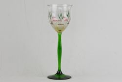 A THEREISENTHAL FLORAL ENAMELLED WINE GLASS