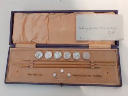 SET OF EARLY 1900'S ARCANUS MOTHER OF PEARL BUTTONS