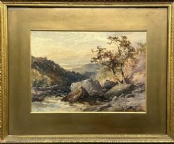 JOHN SYER 1852 SIGNED ORIGINAL MID 19TH CENTURY WATERCOLOUR PAINTING RIVER SCENE NEAR RICHMOND YORKSHIRE BRITISH LANDSCAPE