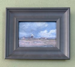 ENGLISH MID 20TH CENTURY IMPRESSIONIST SCHOOL ORIGINAL OIL PAINTING ON CARD CLEY MILL NORFOLK BRITISH LANDSCAPE