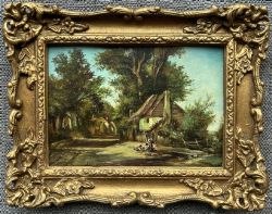 WILLIAM HOWARD HARDY SIGNED ORIGINAL ANTIQUE OIL PAINTING ON PANEL BRITISH LANDSCAPE