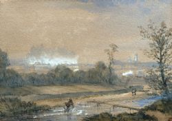 JOHN R PRENTICE 1864 SIGNED ORIGINAL MID 19TH CENTURY SCOTTISH WATERCOLOUR PAINTING EDINBURGH LANDSCAPE