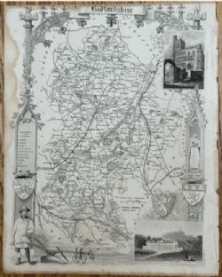 ANTIQUE C1840 THOMAS MOULE BEDFORDSHIRE MAP WOBURN ABBEY DUNSTABLE PRIORY 19TH CENTURY ENGLISH COUNTY MAP