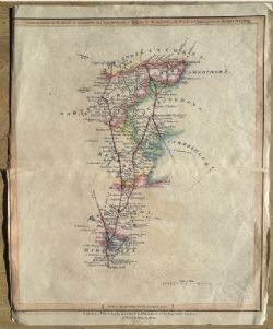 ANTIQUE 1821 LAURIE WHITTLE ROAD MAP LONDON STAMFORD UPPINGHAM MARKET DEEPING