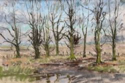 ANGUS RANDS ORIGINAL MID 20TH CENTURY PASTEL DRAWING PAINTING CASTLE HOWARD YORKSHIRE WINTER LANDSCAPE